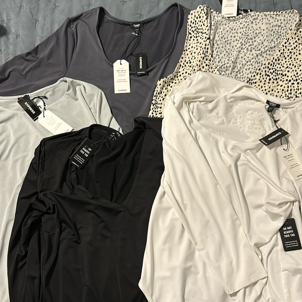 5 Brand New With Tags Express Bodysuits all size XL